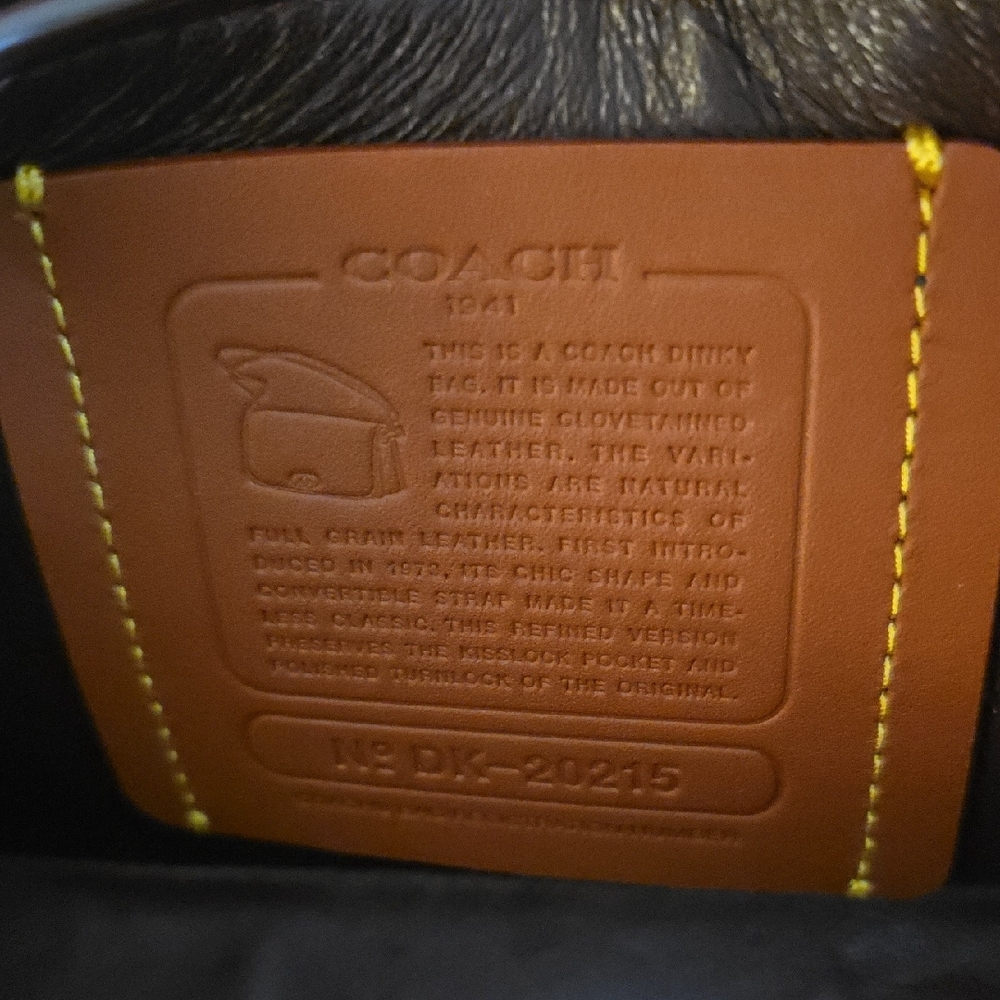 Coach 1941 Dinky Glovetanned Leather, Antique Black Hadware, Includes Dusty! - Picture 5 of 17